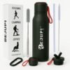 Water Bottle Stainless Steel Powder Coated 16.9 oz  straw Lid AND Flip Lid!12 Hour Hot/Cold